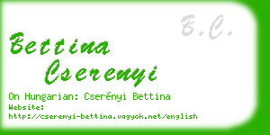 bettina cserenyi business card
